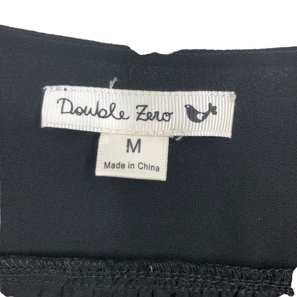 Double Zero Sheer Black Fancy Bell Sleeve Top with Hi/Lo Hem sz M Sexy Tunic - Picture 5 of 8